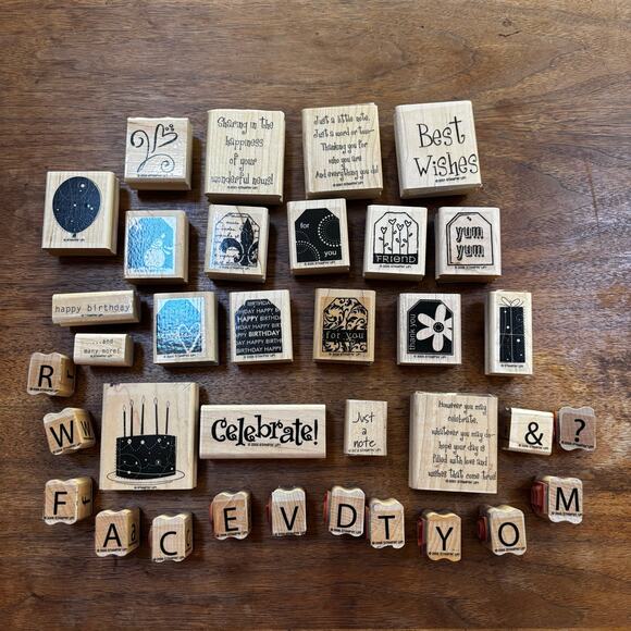 Craft lot of stamps (35) variety holiday gift tags new baby alphabet letters - Picture 7 of 13